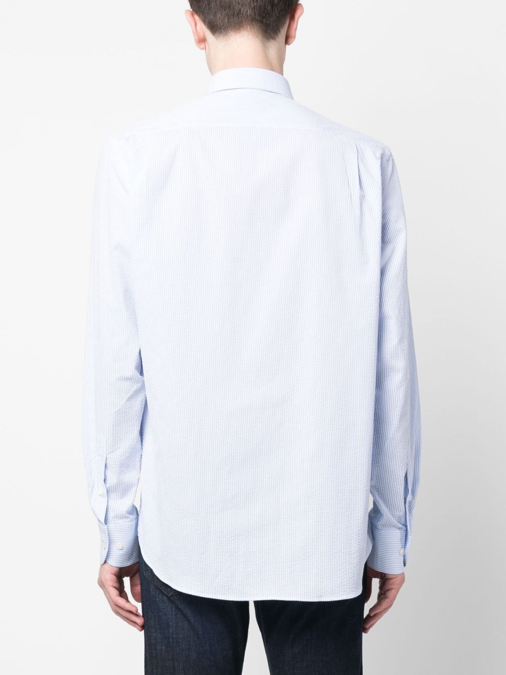 stripe-pattern cotton shirt - 4