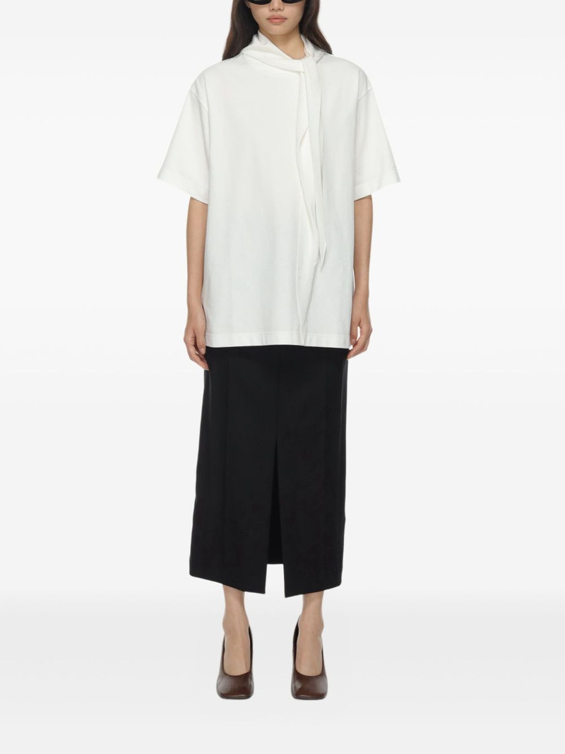 Carven scarf-collar cotton T-shirt outlook