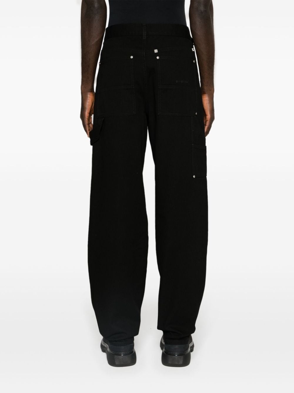 wide-leg logo-plaque carpenter jeans - 4