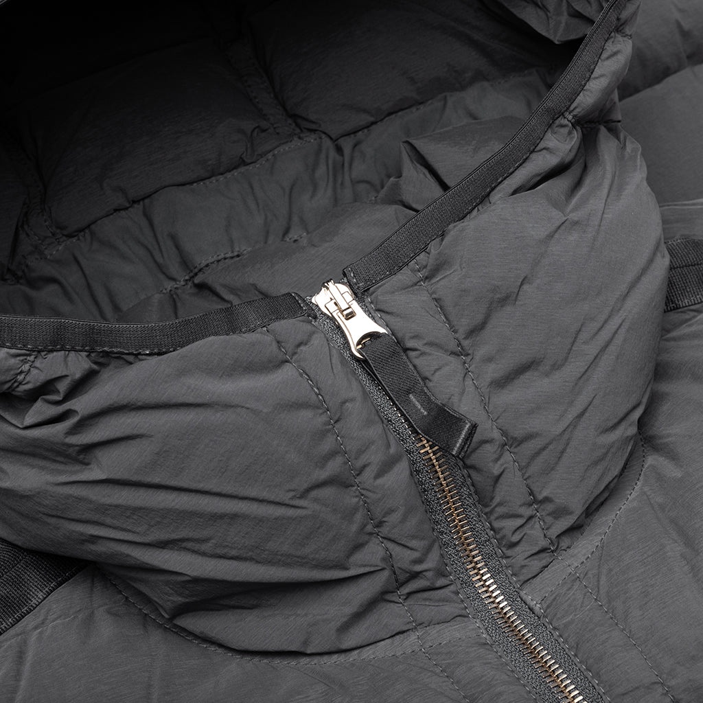 REAL FEATHER HOODED JACKET - LEAD GREY - 3