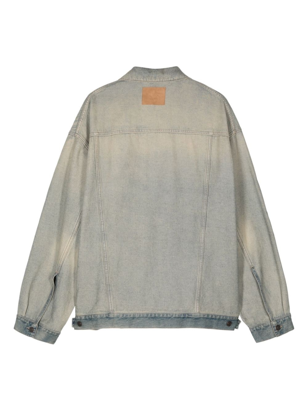 oversized washed denim jacket - 2
