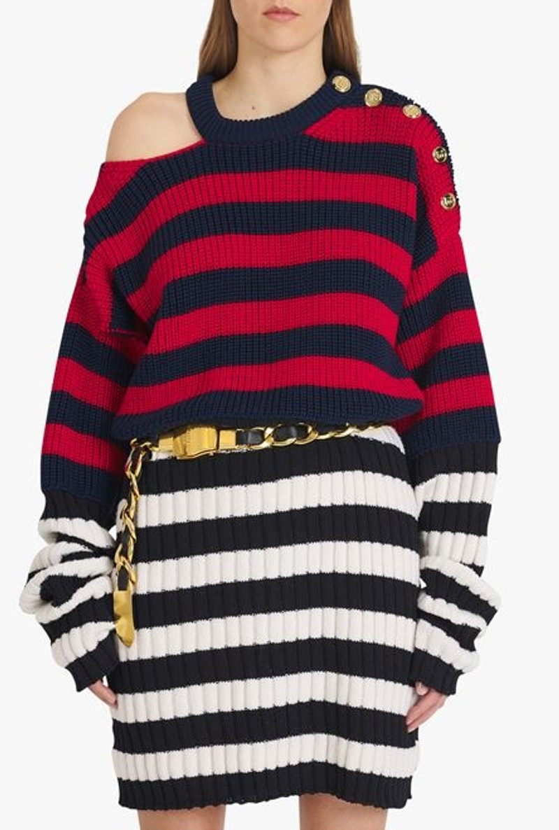 Balmain Black and gold metal and leather B-Pilot chain belt outlook