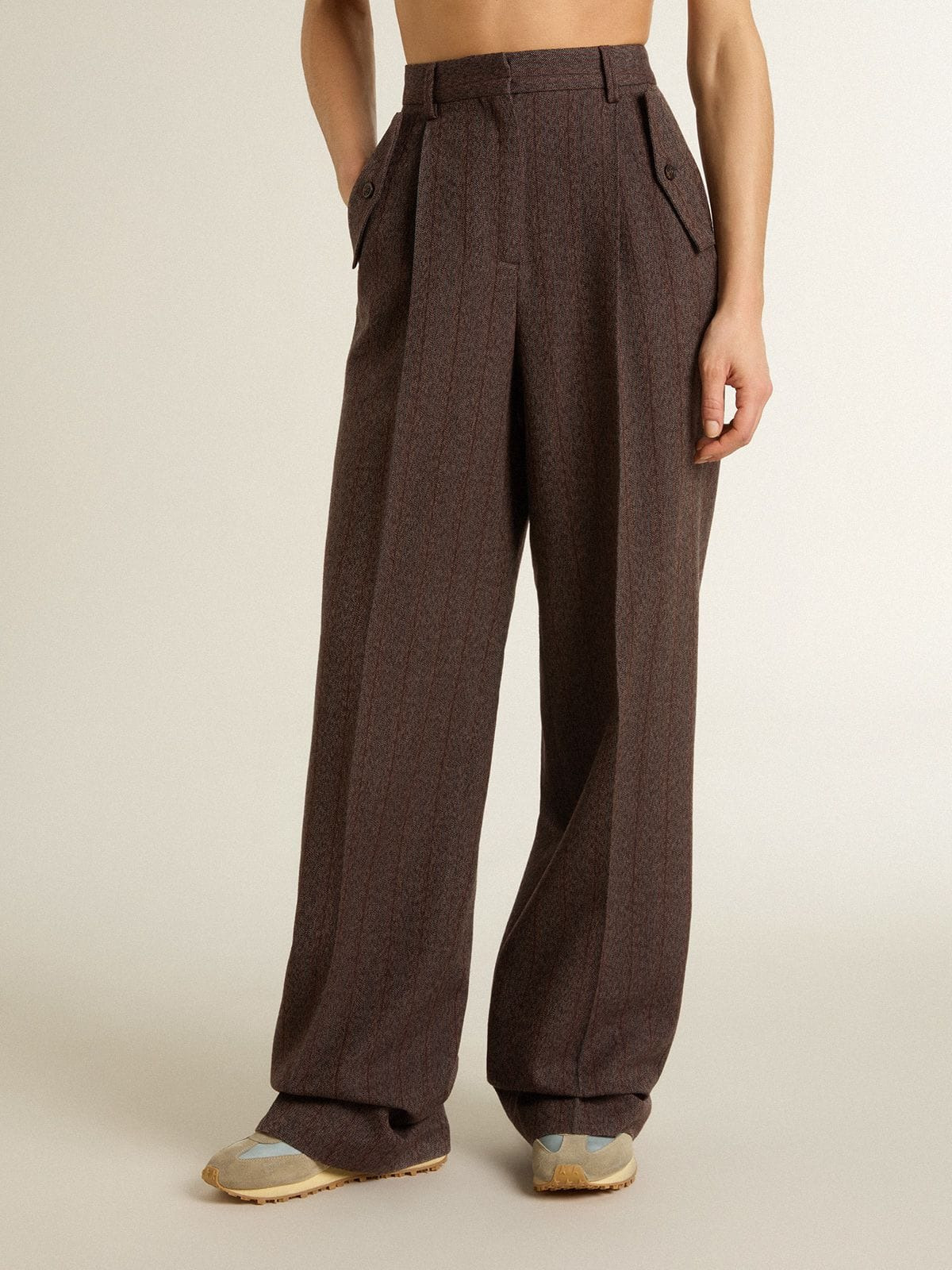 Women's brown virgin wool pants - 2