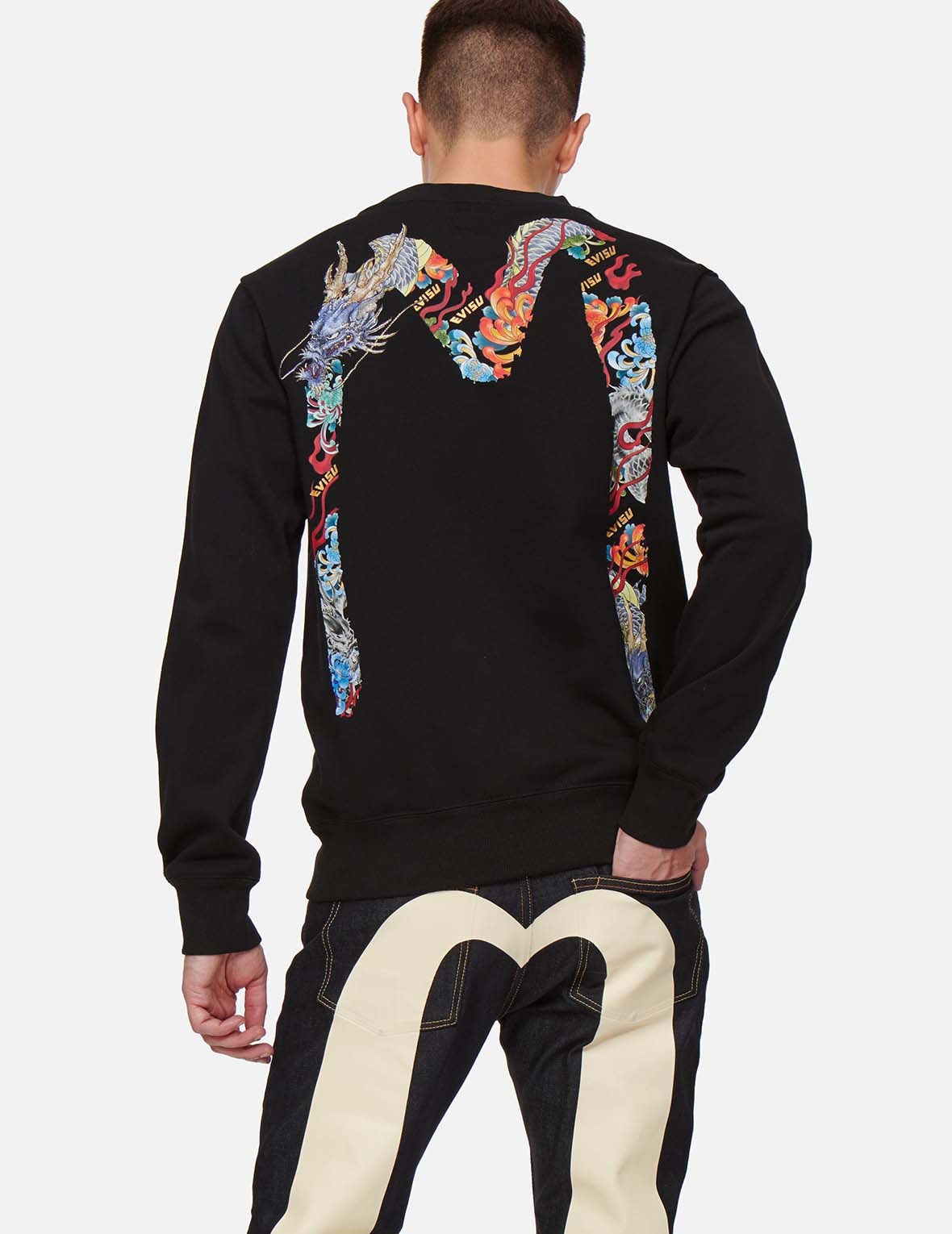 DRAGON-EMBROIDERED DAICOCK PRINT SWEATSHIRT - 3