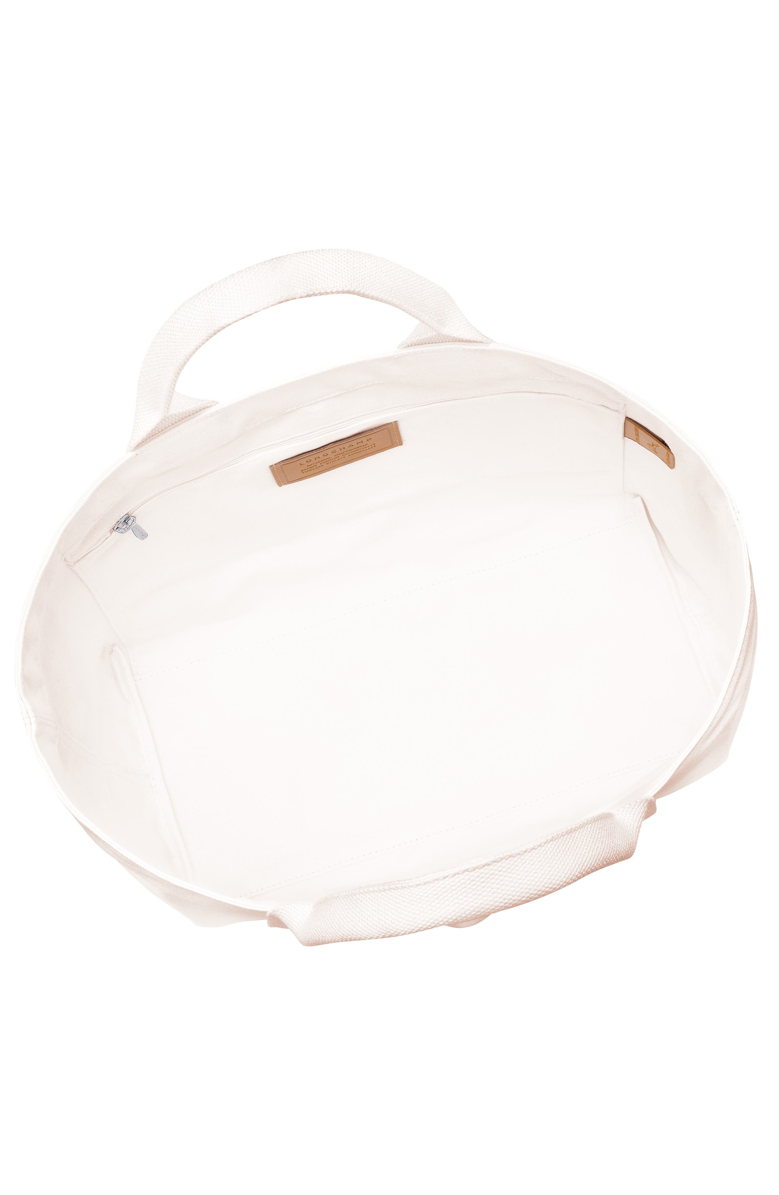 Longchamp Large Le Roseau Cotton Canvas Tote in Ecru at Nordstrom - 4