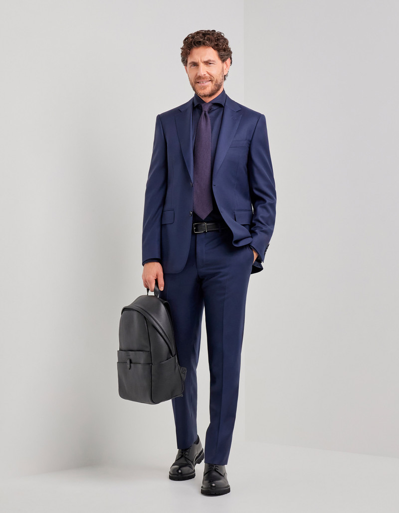 LIGHT BLUE DENIM-EFFECT WOOL REGULAR-FIT SUIT 117
