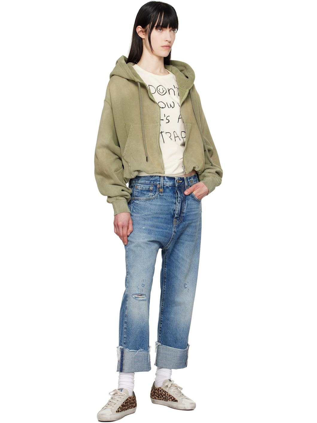 Blue Tailored Drop Jeans - 4