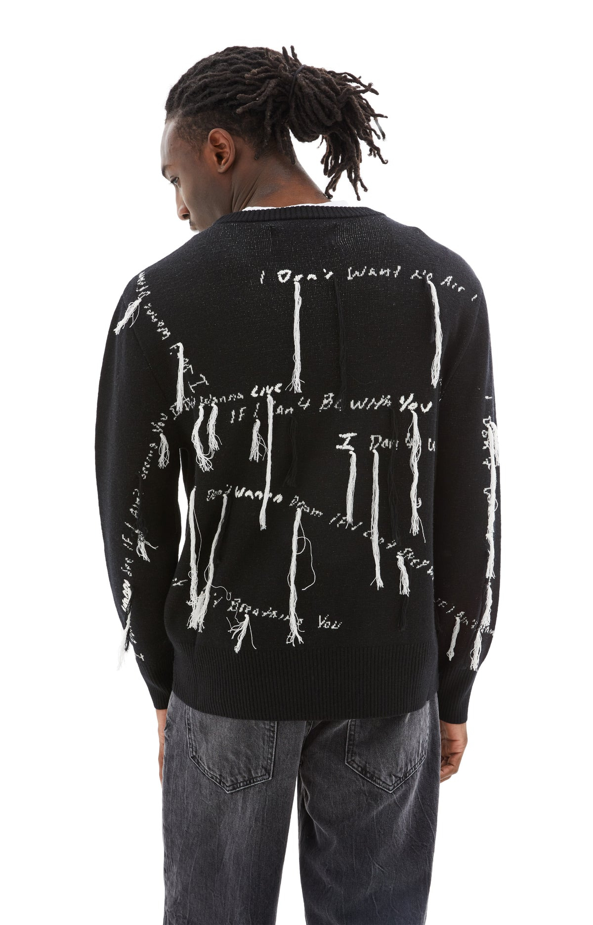 KNIT LYRIC CREWNECK (BLACK) - 3