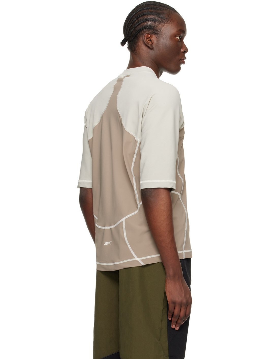 Beige Ribbed Training T-Shirt - 3