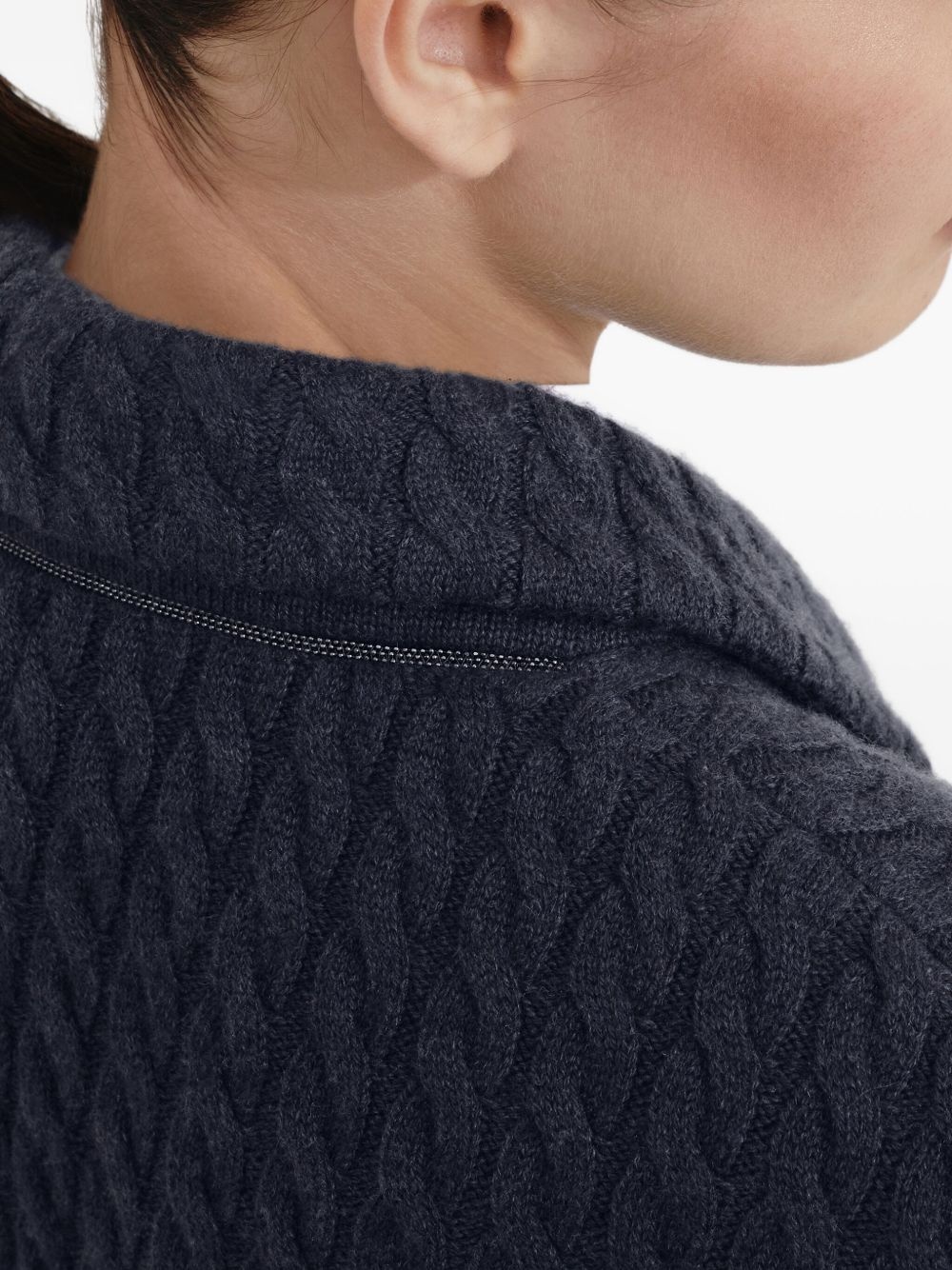 double-breasted textured blazer - 6
