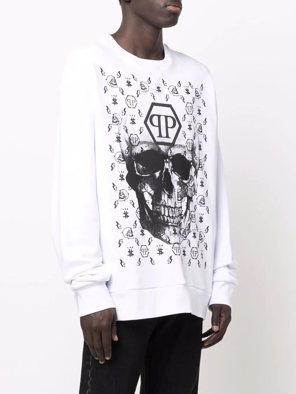 skull monogram-print sweatshirt - 4