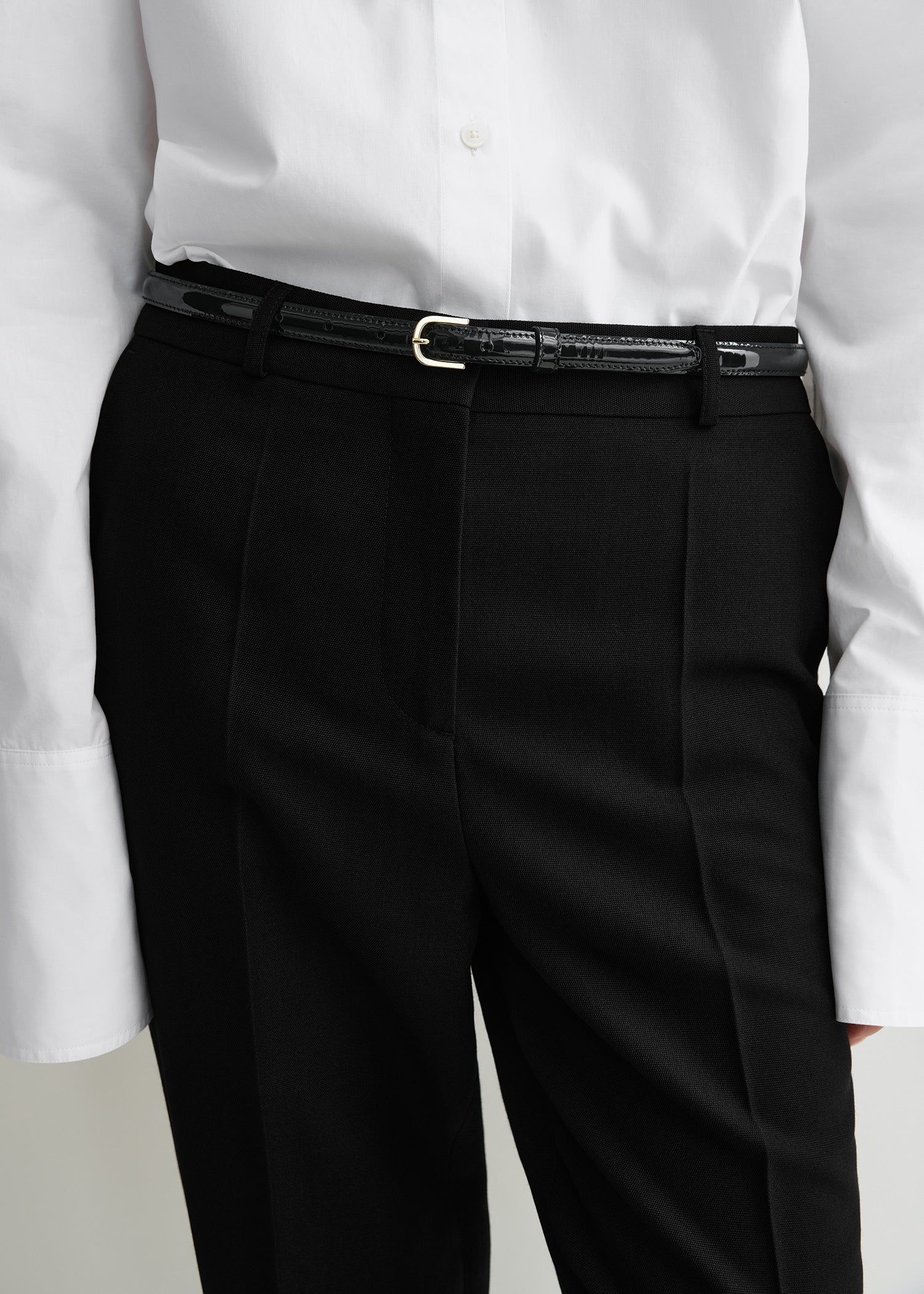 Low-waist tailored trousers black - 6