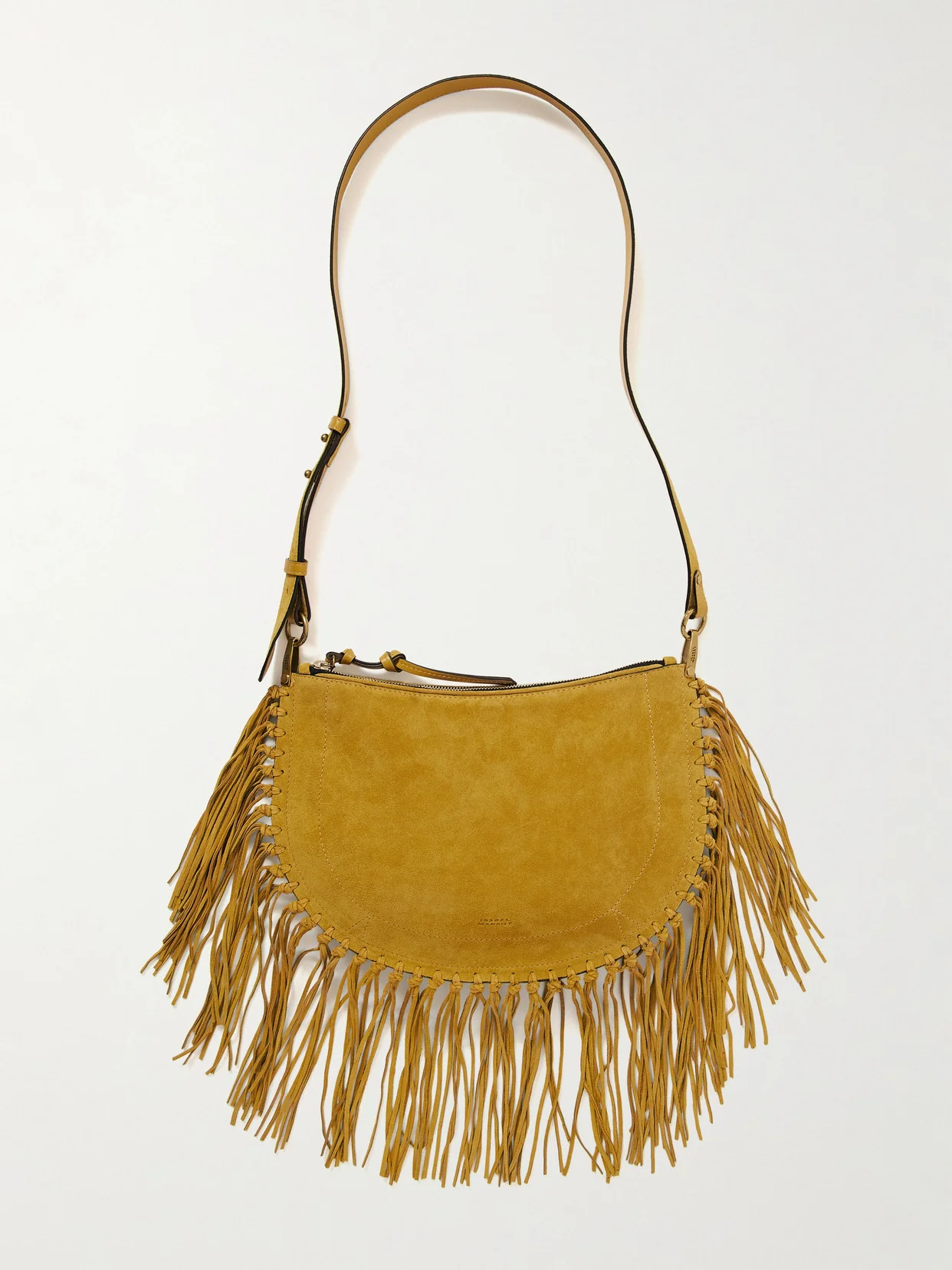 Oskan Soft Fringed Suede Shoulder Bag - 1