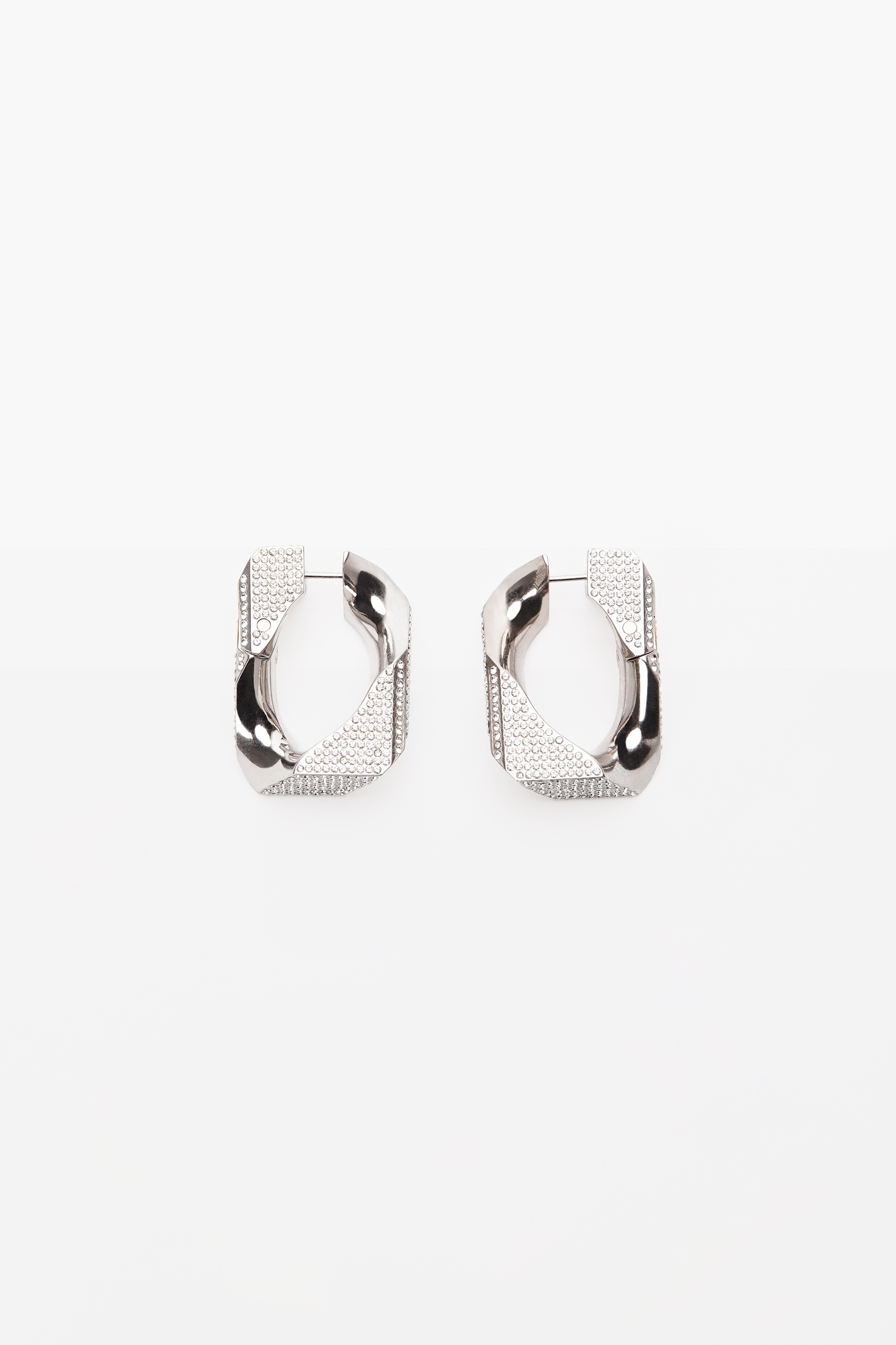 CRYSTAL CHAIN LINK EARRINGS - 1