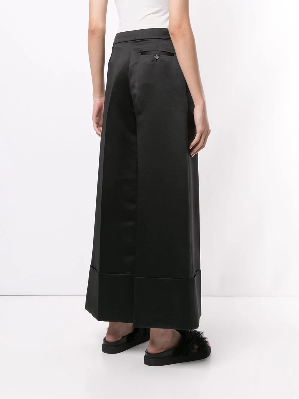 satin wide leg trousers - 4