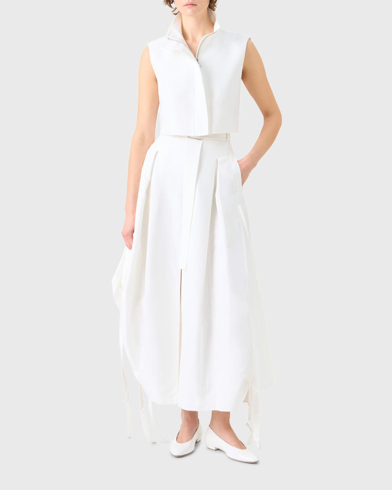 AKRIS Hester Short Stand-Collar Cotton Gilet outlook
