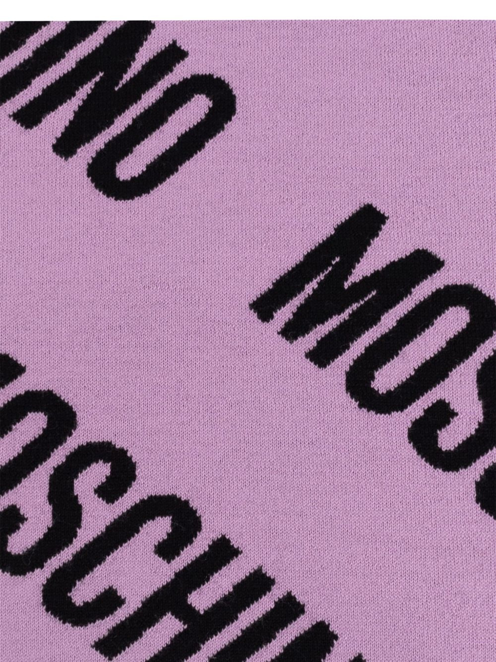logo-pattern wool scarf - 2