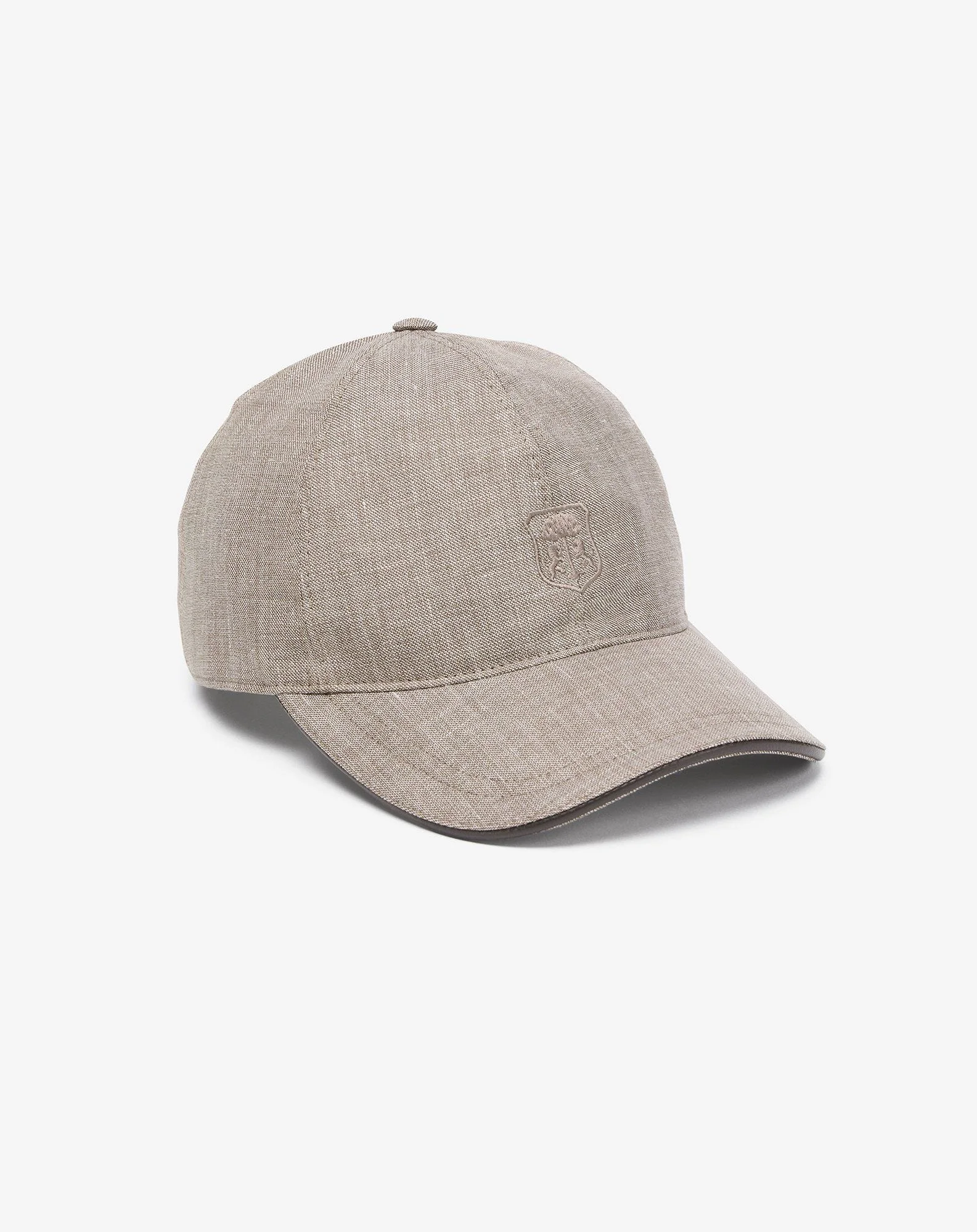 Brown wool, linen and silk baseball cap - 1