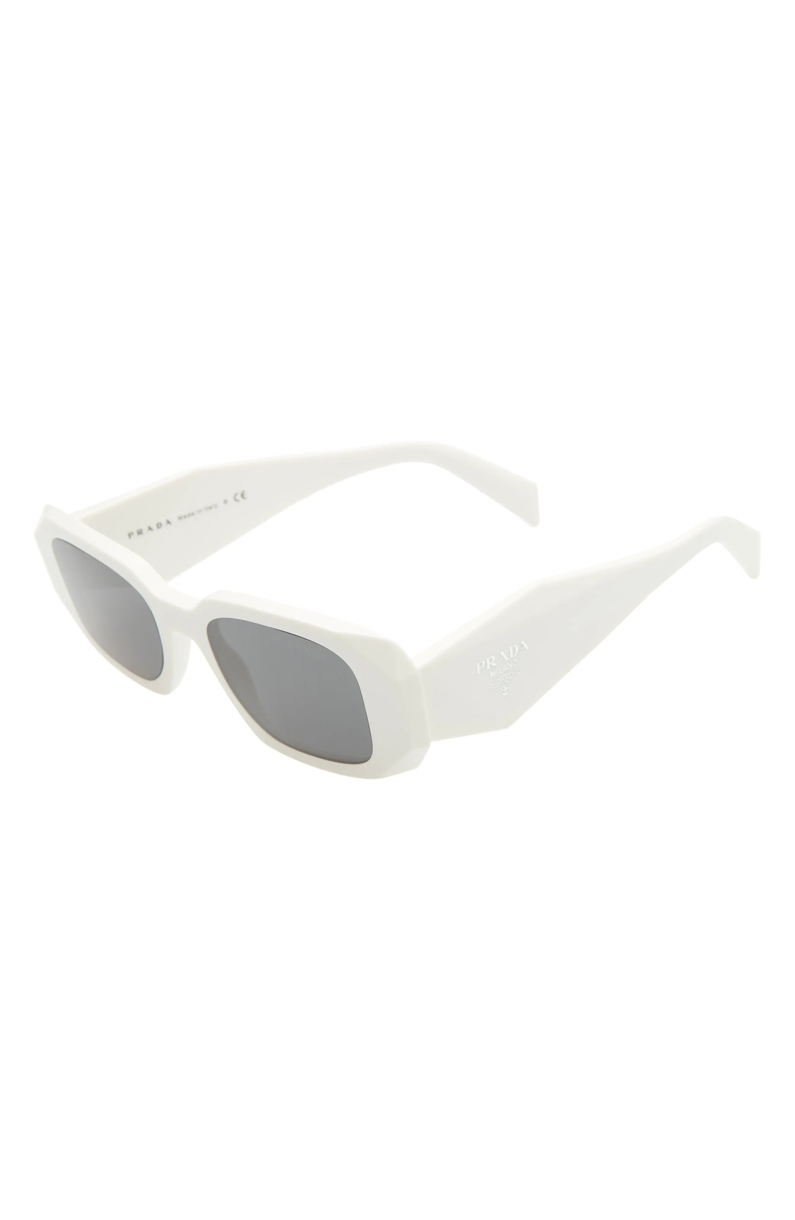 Runway 49mm Rectangular Sunglasses in Talc/Dark Grey - 2