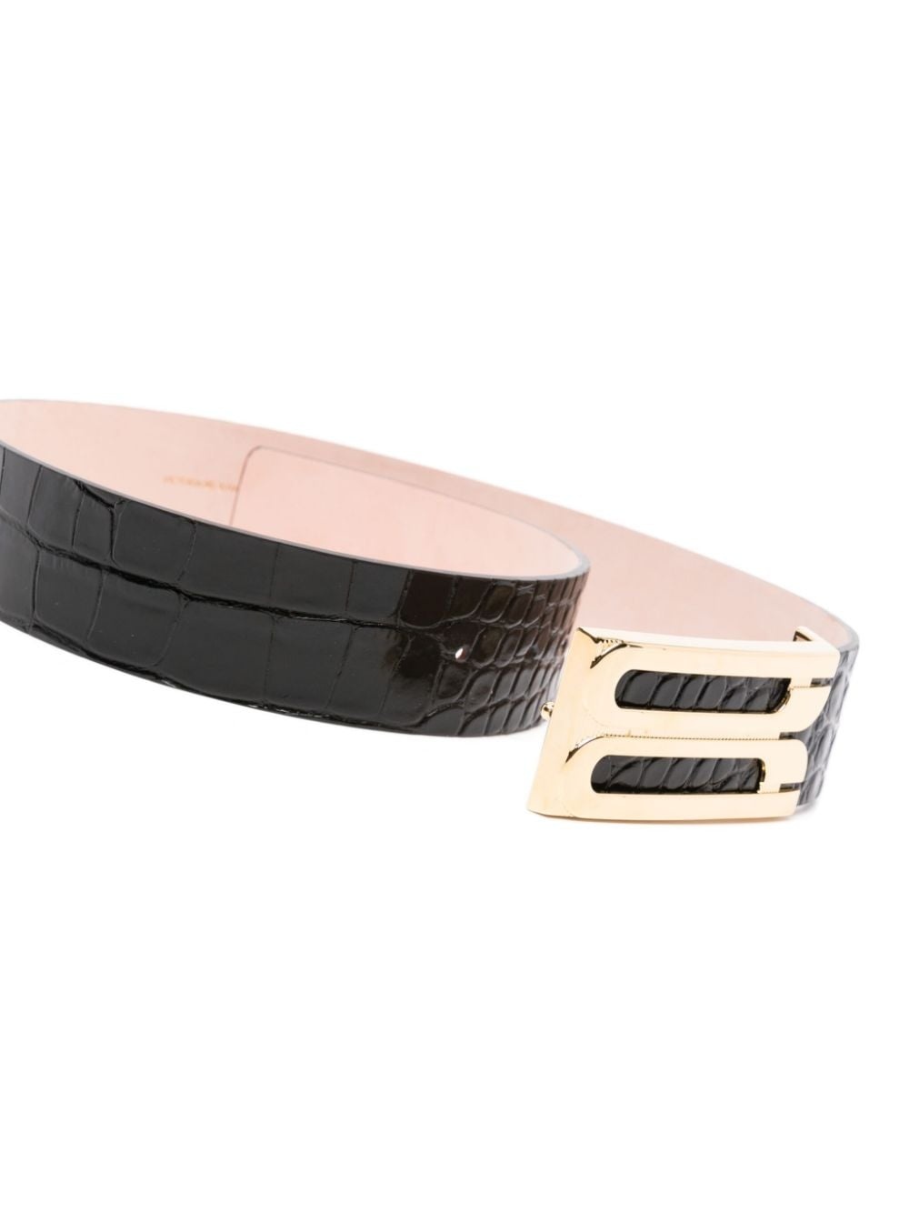 logo-plaque leather belt - 2