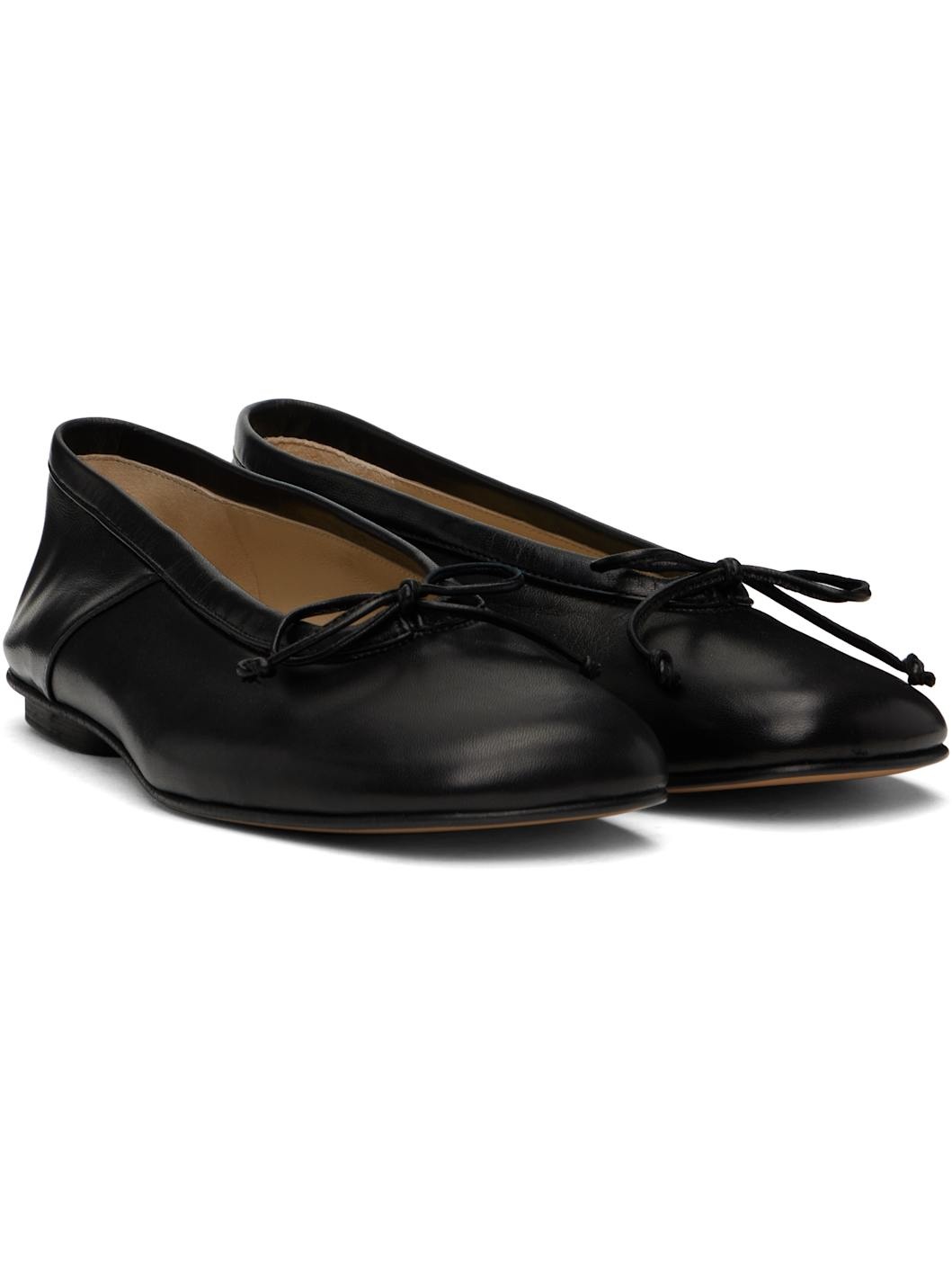 Black Mica Ballerina Flats - 4
