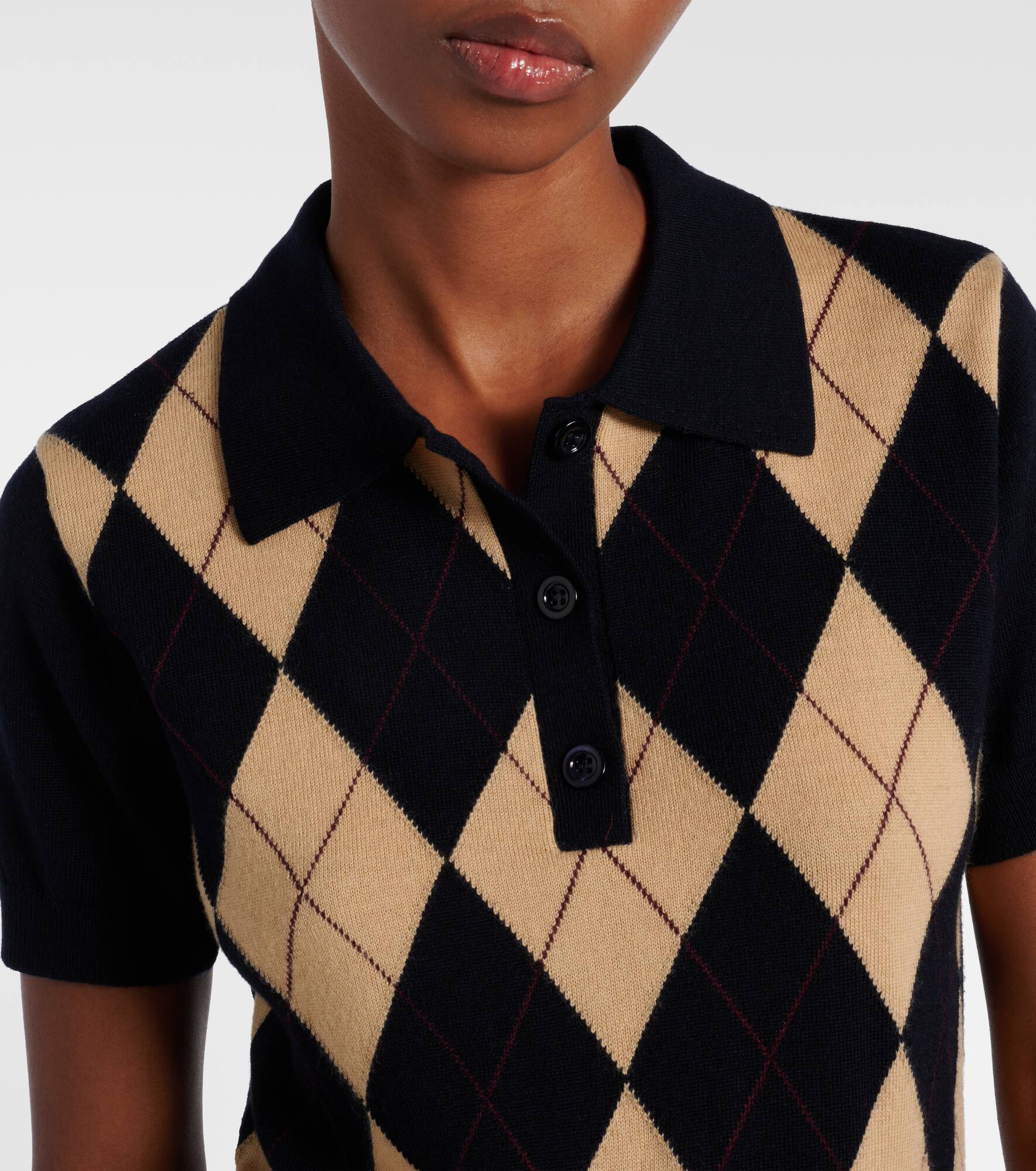 Argyle wool polo shirt - 4