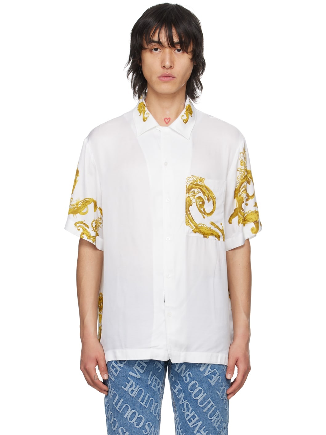White Watercolor Couture Shirt - 1