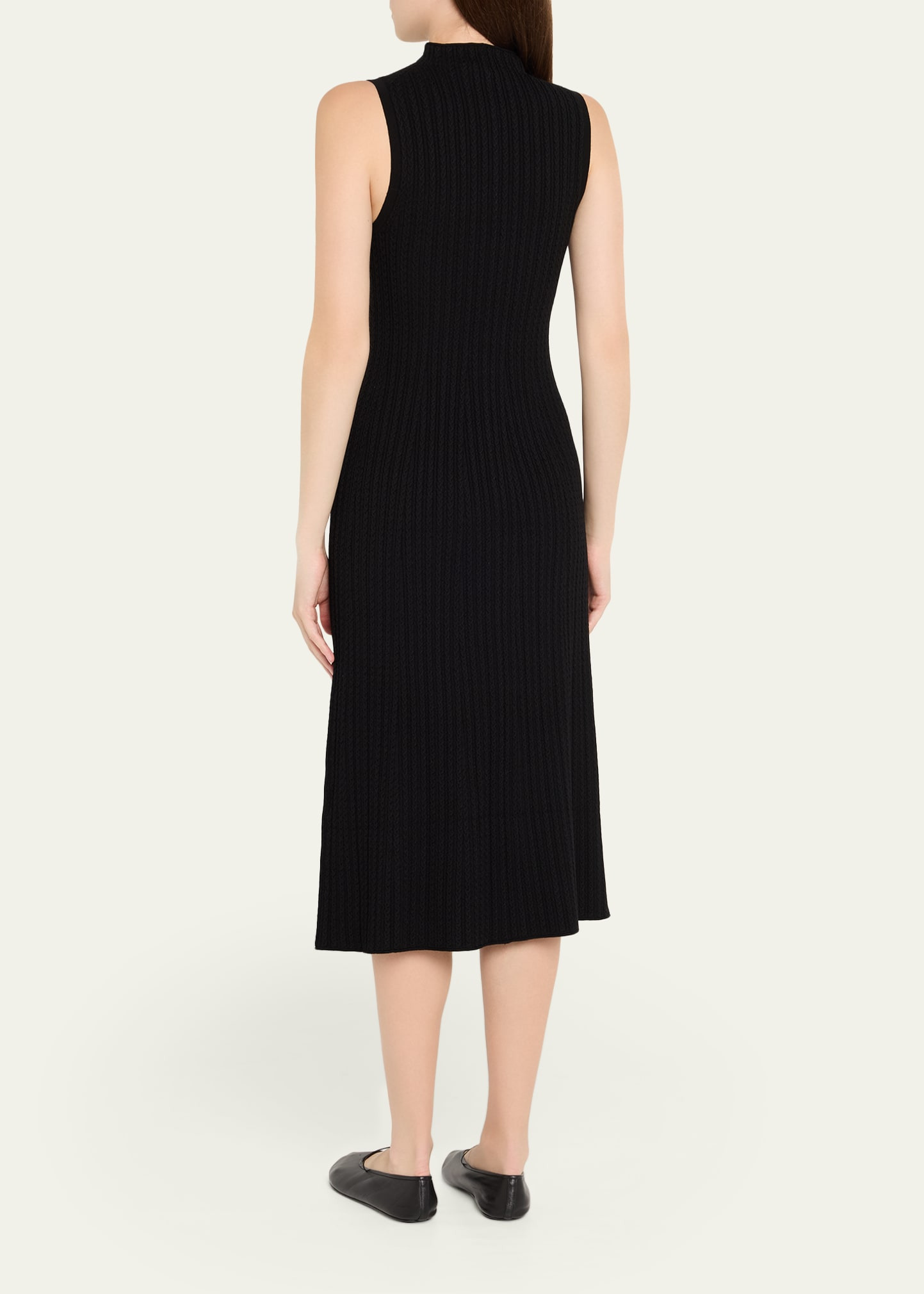 Sleeveless Cable-Knit Midi Dress - 3