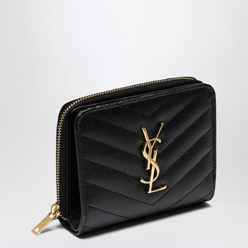 Saint Laurent Cassandre Compact Wallet Black Women - 1