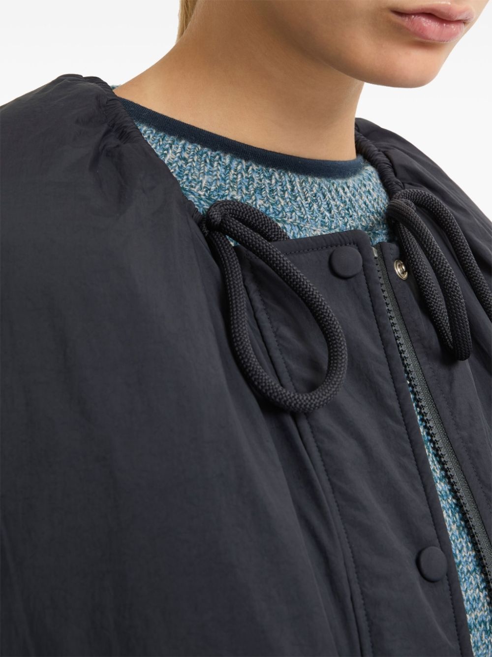 drawstring-neck down jacket - 6
