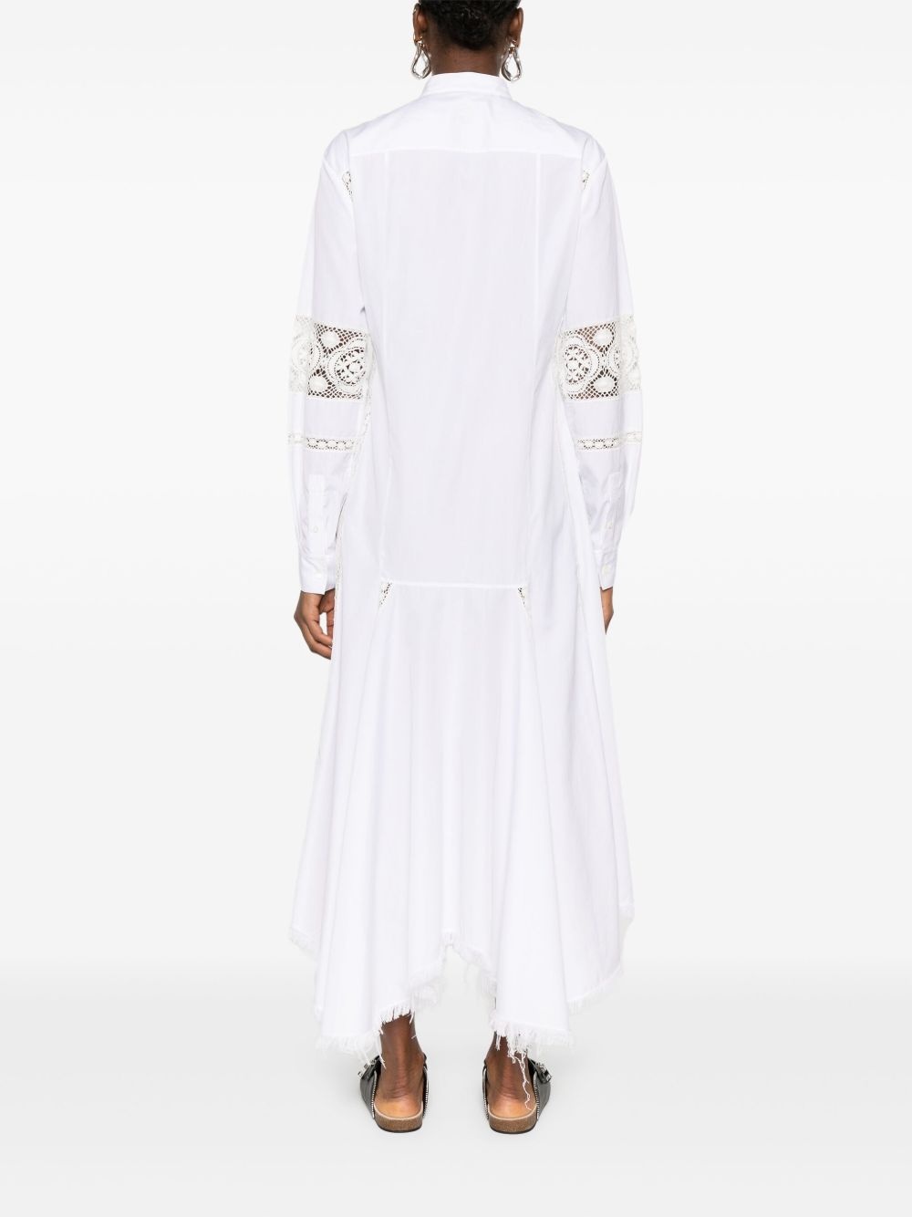 lace-panelling midi dress - 4