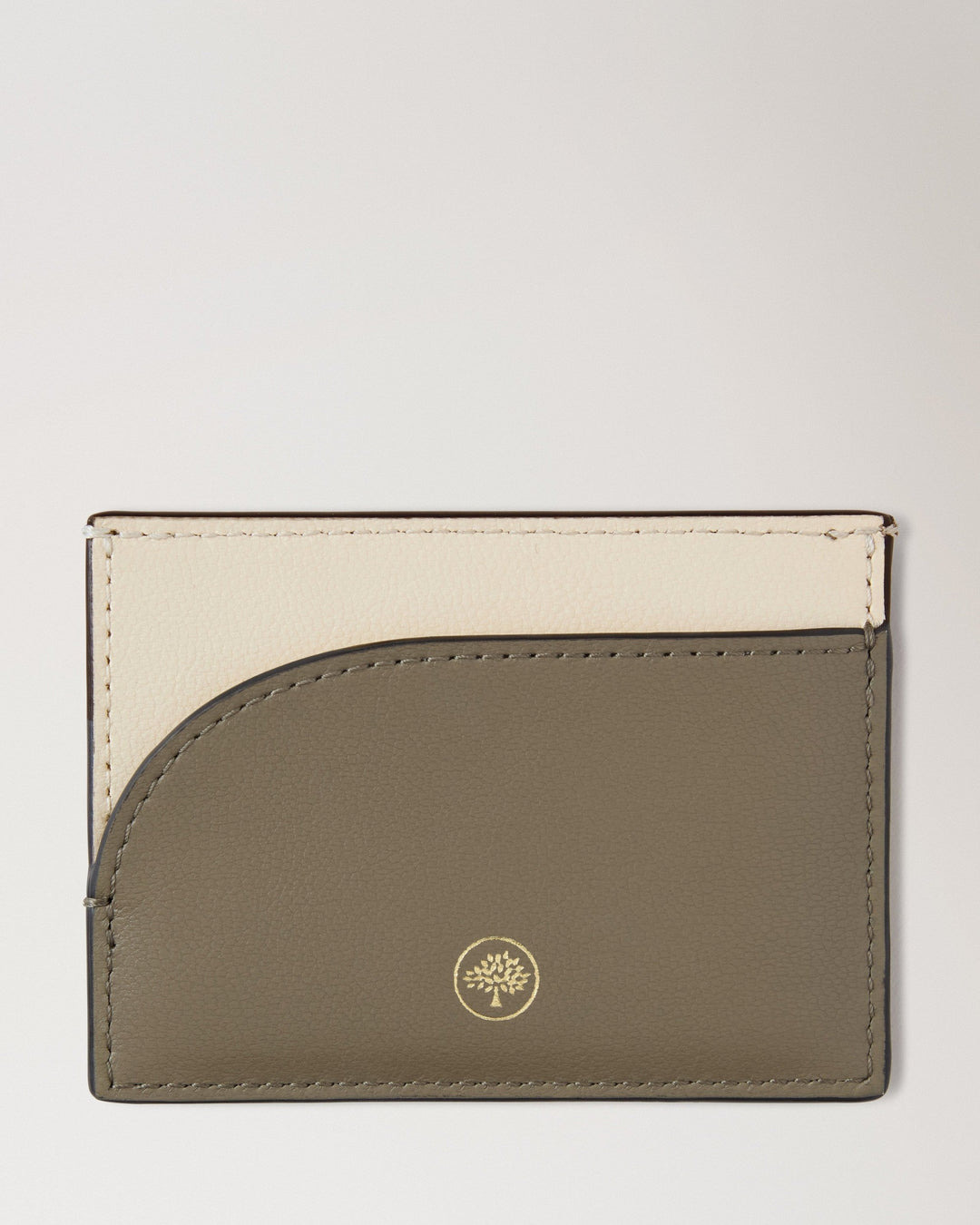 Compact Cardholder Eggshell & Linen Green Micro Classic Grain - 3