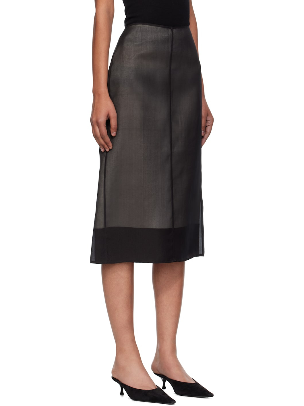 Black Lucienne Midi Skirt - 2
