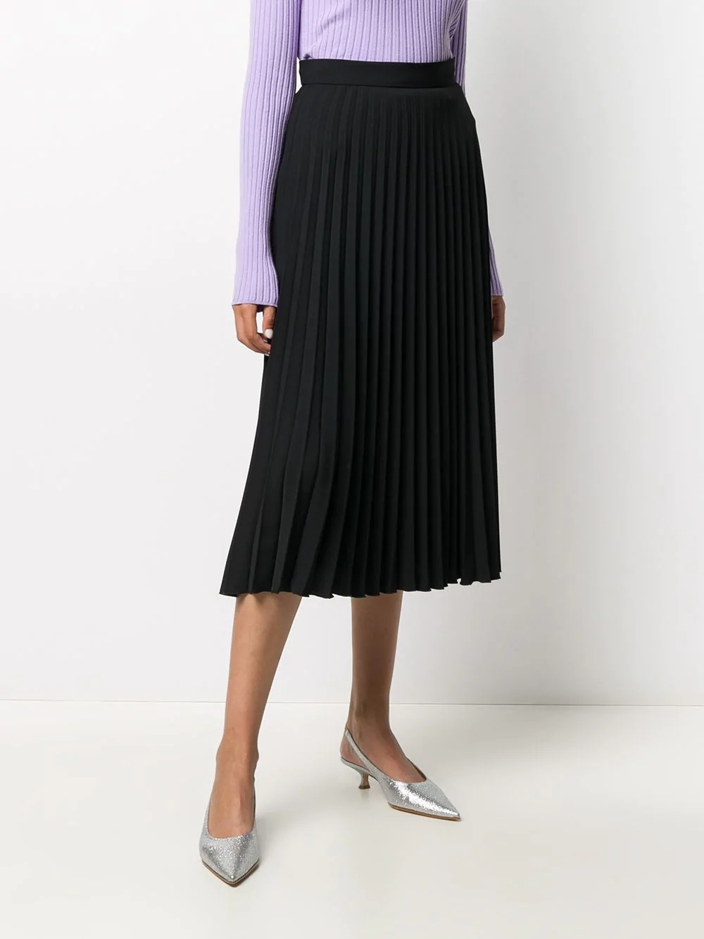 accordion pleat midi skirt - 3