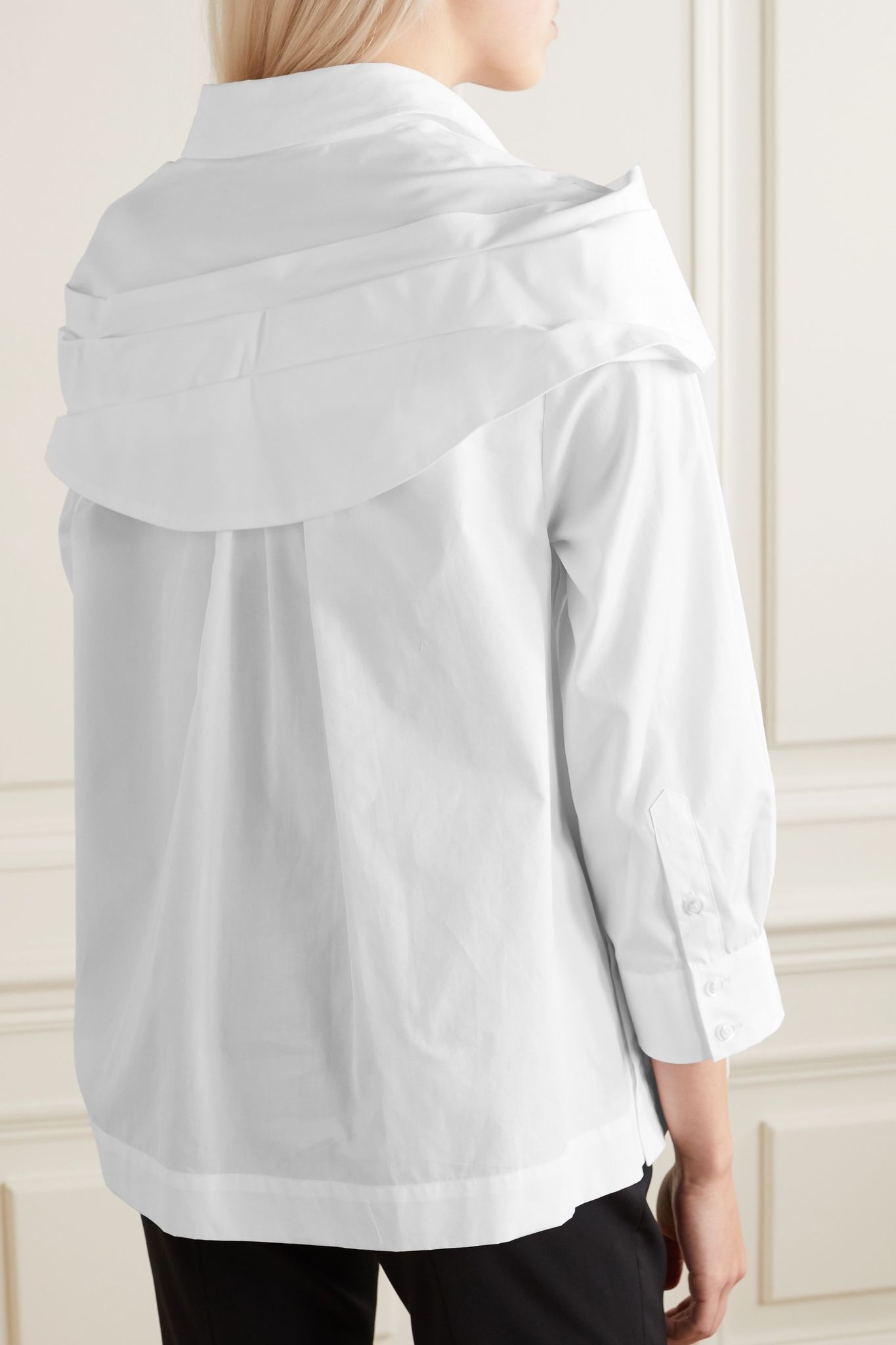 Bow-embellished cotton-poplin shirt - 3