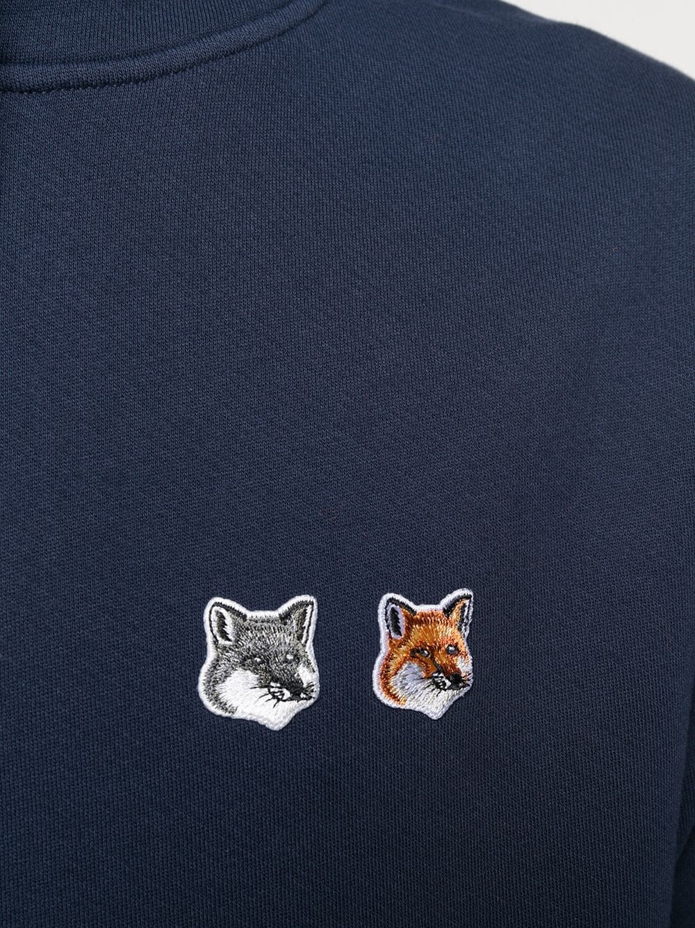 fox logo patch front pocket hoodie - 6