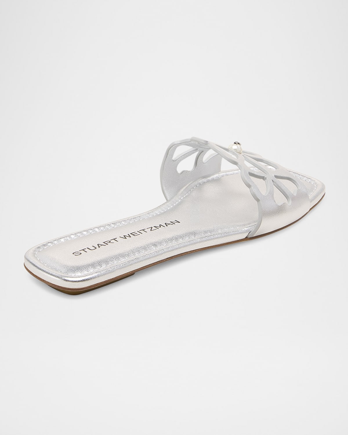 Jasmine Metallic Cutout Flat Slide Sandals - 3