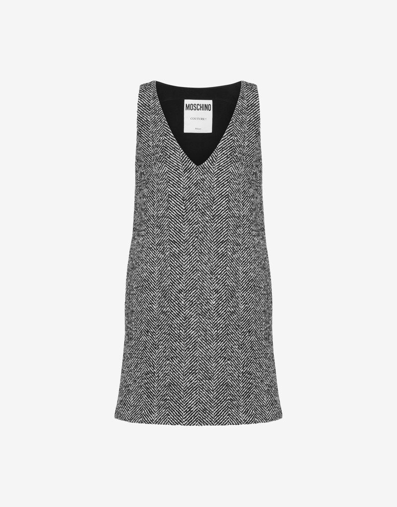 WOOL-BLEND HERRINGBONE DRESS 1