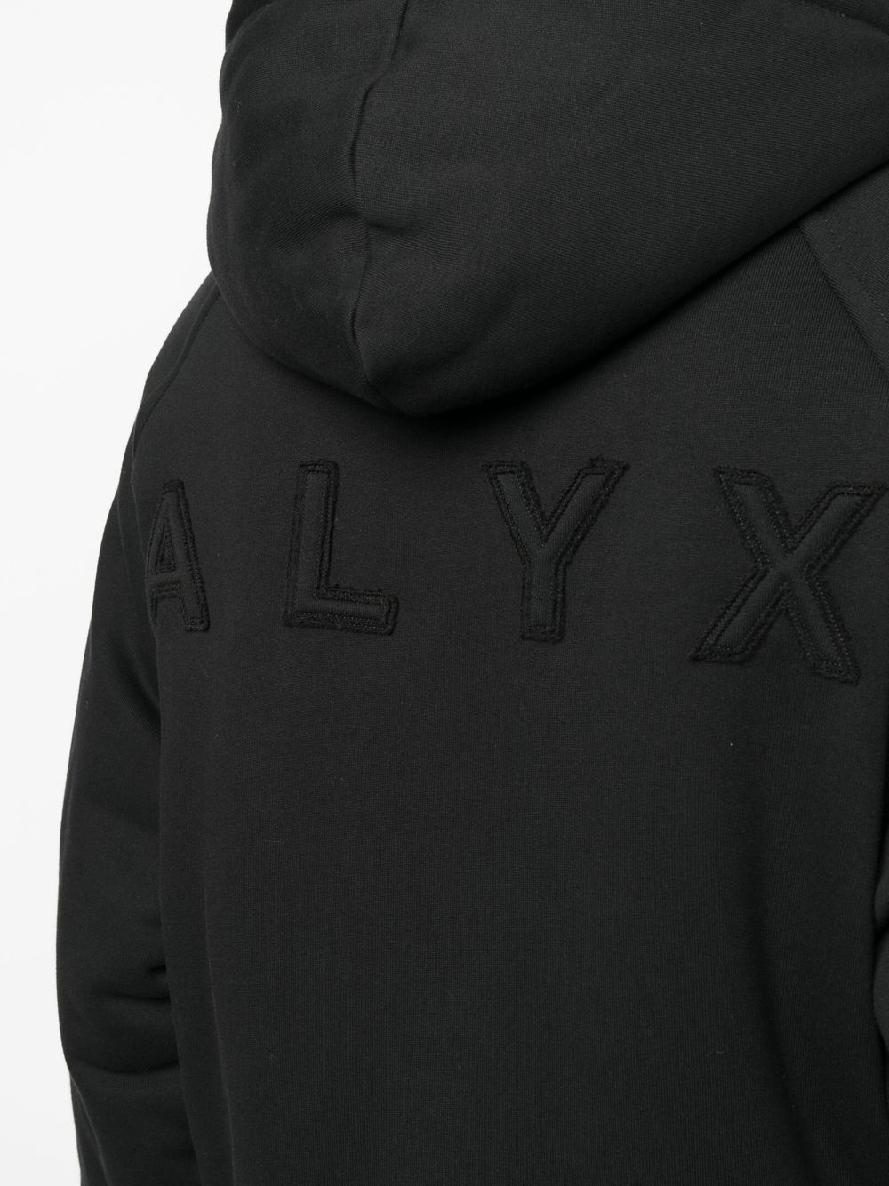 logo-embroidered hooded bomber jacket - 5