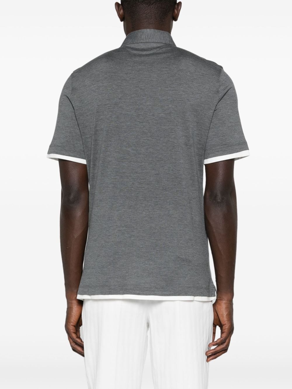 layered-effect polo shirt - 4