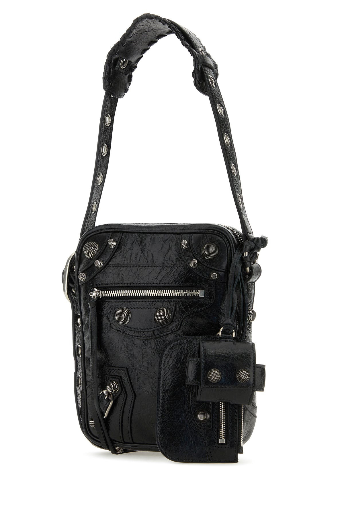 Black leather Le Cagole Men crossbody bag - 2