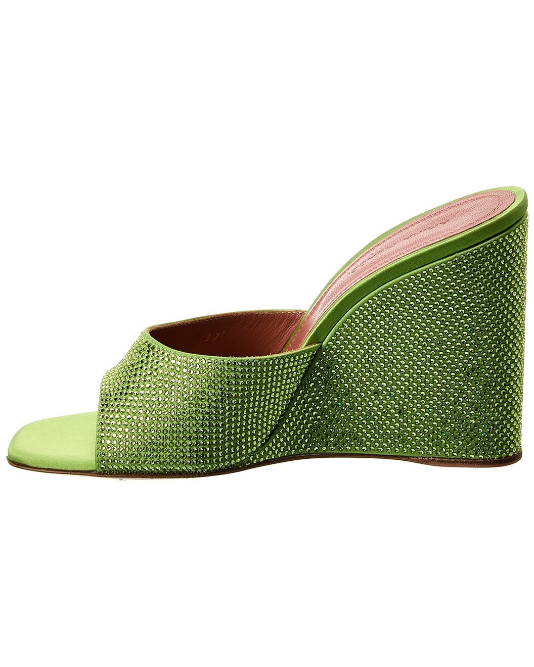 AMINA MUADDI Lupita Crystal Satin Wedge Sandal - 2