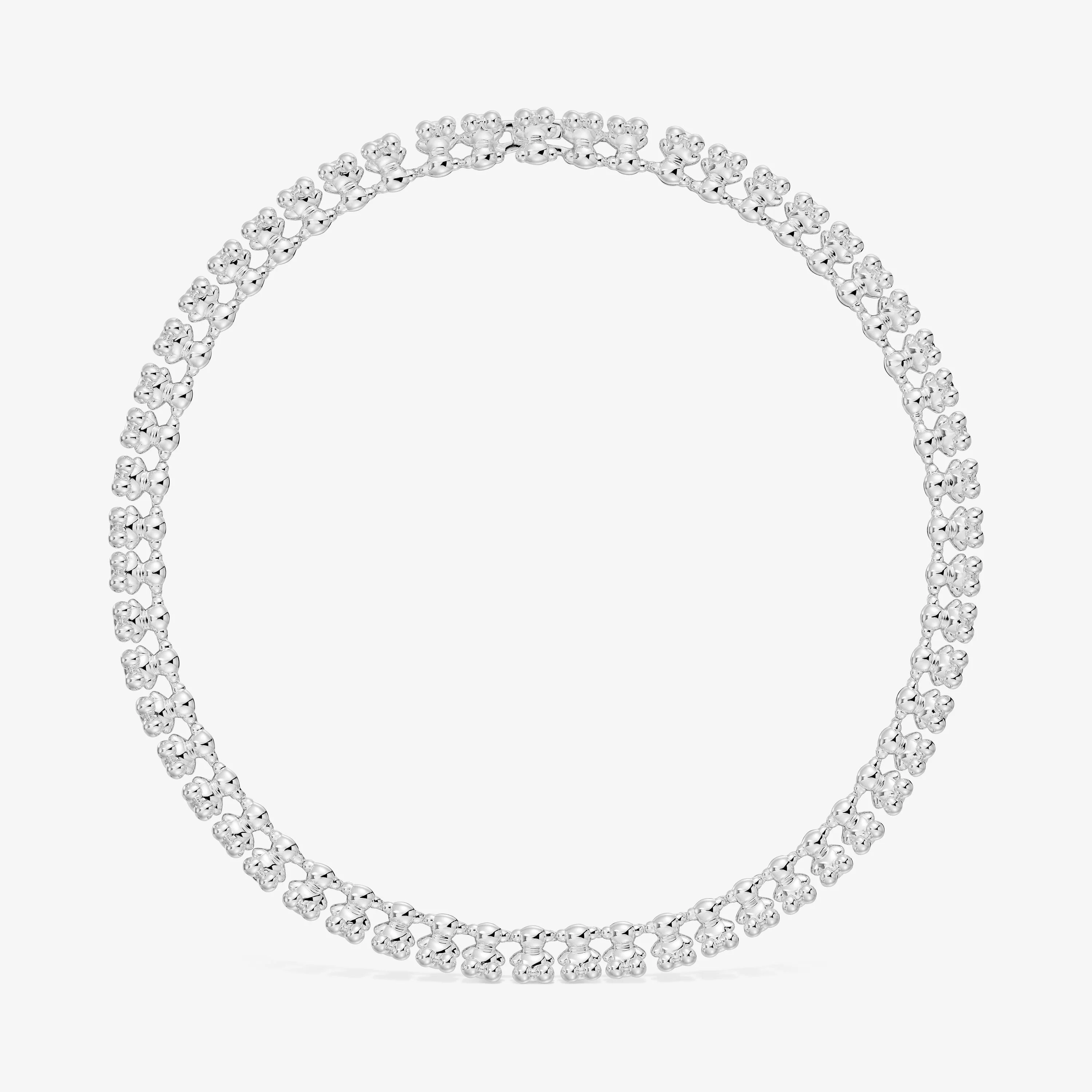Short silver Necklace with large bear motifs Bold Bear - 1