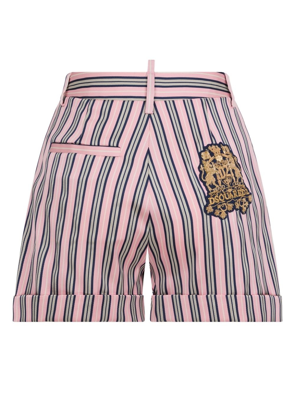 logo-patch striped shorts - 2