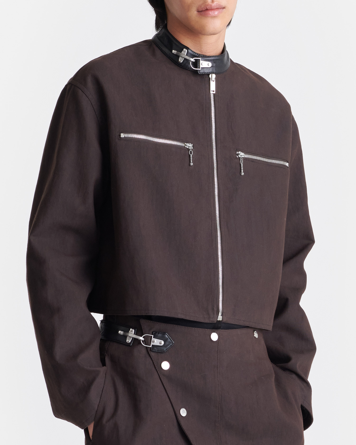 Cropped Wax Cotton Jacket - 3