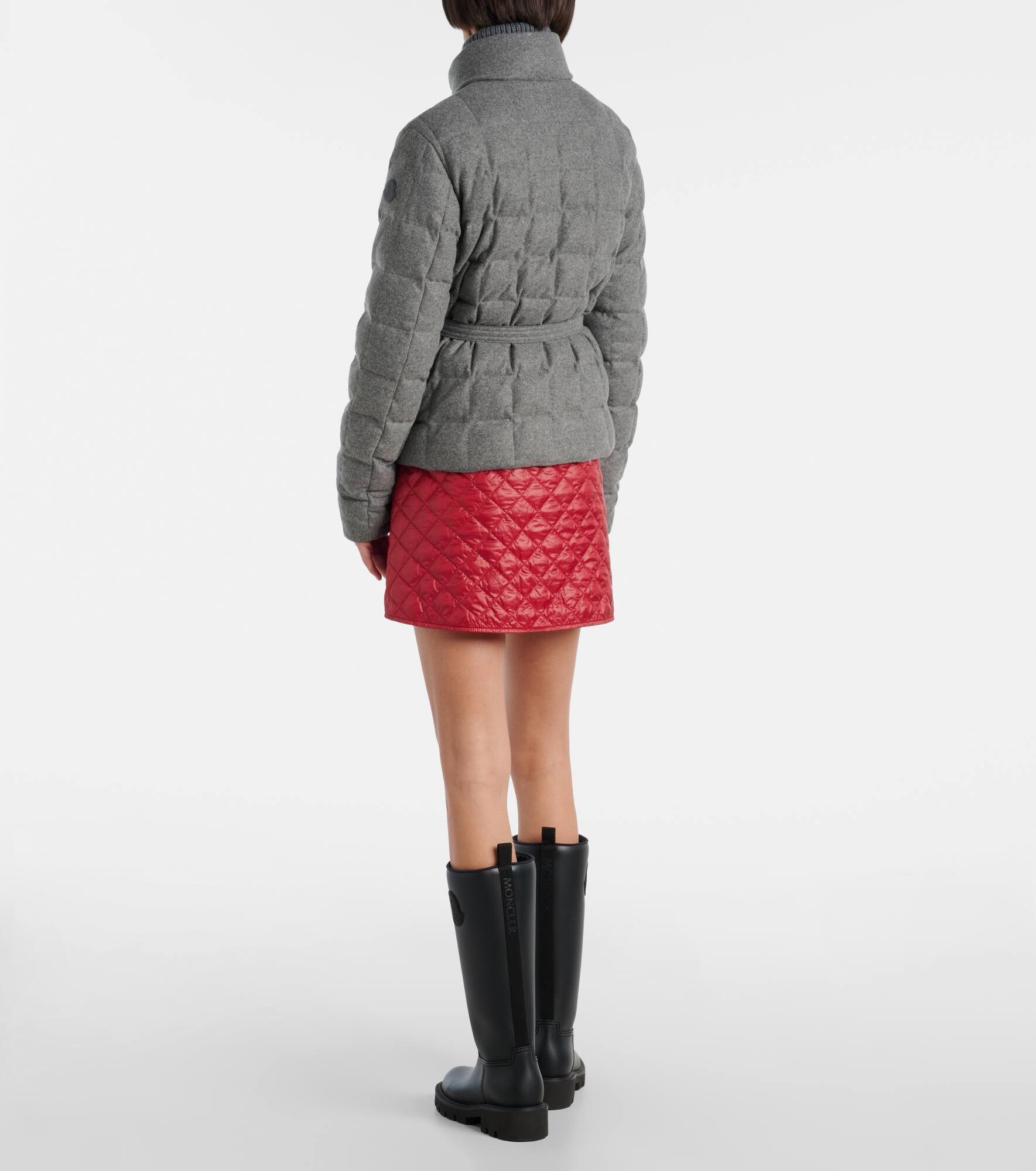 Belted quilted down jacket - 3