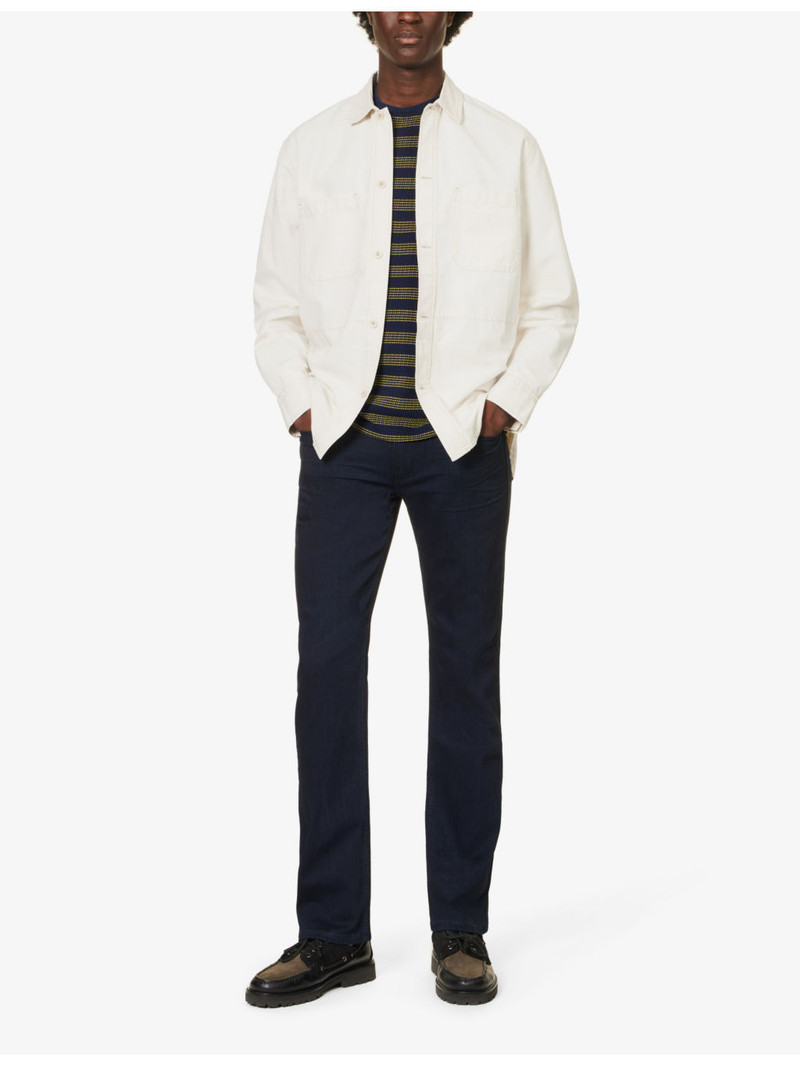 PAIGE Normandie straight-leg mid-rise stretch-denim jeans outlook