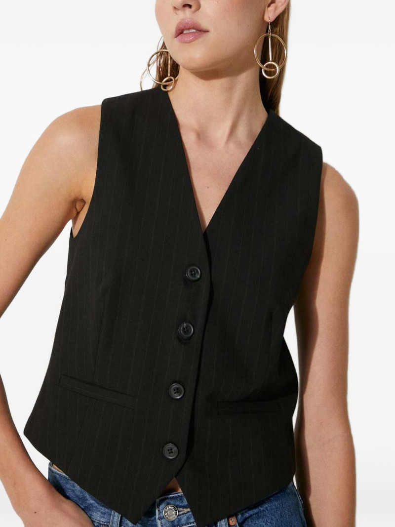 Saramona button pinstripe top 5