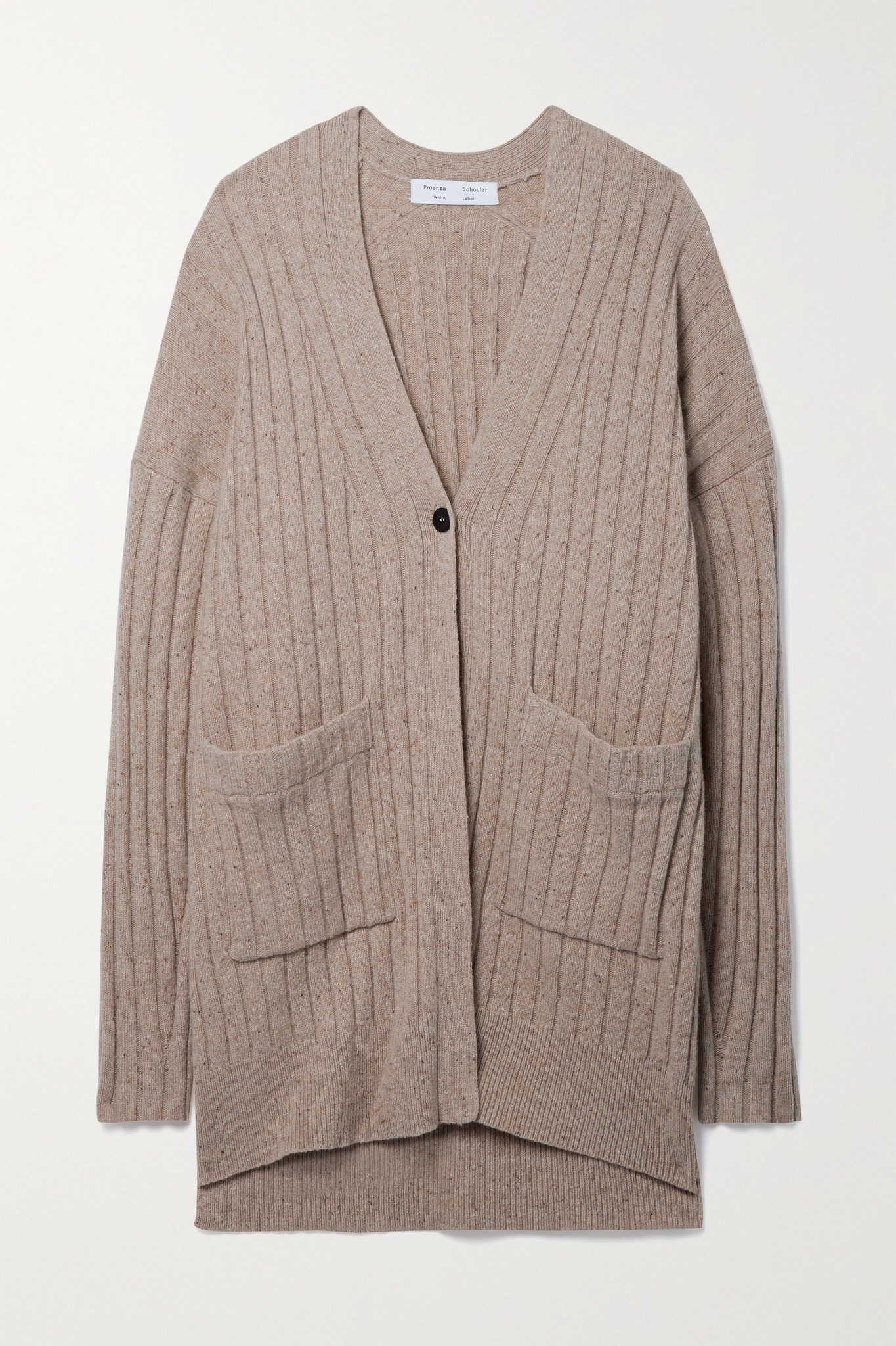 Oversized ribbed wool-blend cardigan - 1