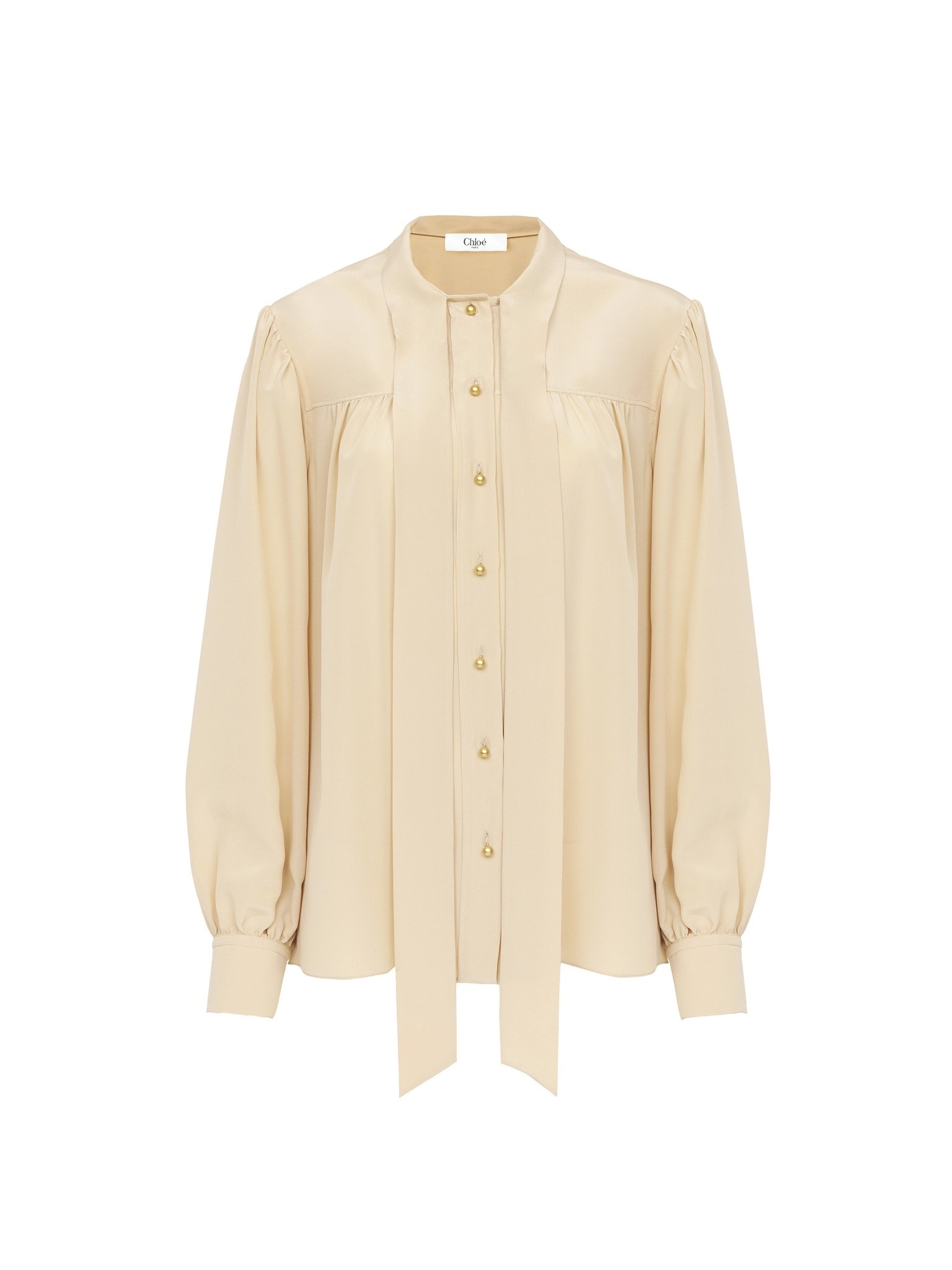 LAVALLIÈRE BLOUSE IN CRÊPE DE CHINE - 1